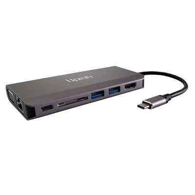 Adattatore da USB-C a HDMI 4K, 2x USB 3.0, lettore di schede, VGA, USB-C PD e Gigabit Ethernet